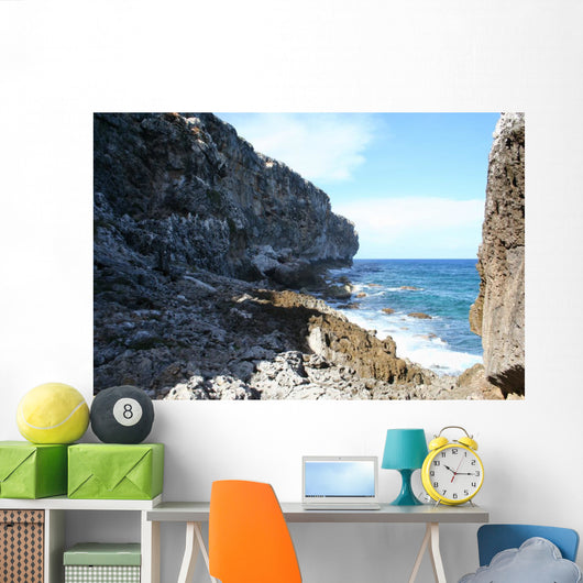 Cayman Brac Island Ocean Cliff Wall Decal