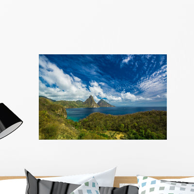 Pitons Wall Decal shown on a wall