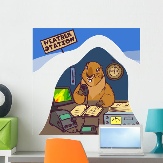 Happy Groundhog Day. Vector Illustration Wall Decal