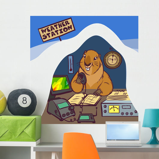 Happy Groundhog Day. Vector Illustration Wall Decal