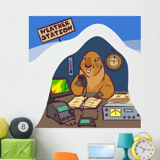 Happy Groundhog Day. Vector Illustration Wall Decal
