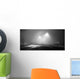 Black and white street at night with fog Wall Decal