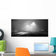 Black and white street at night with fog Wall Decal