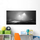 Black and white street at night with fog Wall Decal