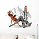 Woman having a break drinking coffee after skiing Wall Decal
