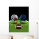 American Football Helmets Clashing on Football Field Wall Decal