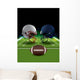 American Football Helmets Clashing on Football Field Wall Decal