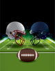 American Football Helmets Clashing on Football Field Wall Decal