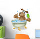 Dog Bubble Bath Cartoon Wall Decal