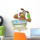 Dog Bubble Bath Cartoon Wall Decal