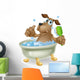 Dog Bubble Bath Cartoon Wall Decal