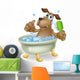 Dog Bubble Bath Cartoon Wall Decal