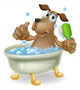 Dog Bubble Bath Cartoon