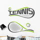 The image on the tennis theme Wall Decal