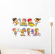 illustration of children playing different sports. Wall Decal