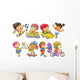 illustration of children playing different sports. Wall Decal