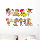 illustration of children playing different sports. Wall Decal