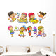 illustration of children playing different sports. Wall Decal