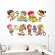 illustration of children playing different sports. Wall Decal