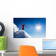 Mountaineer celebrates the conquest of the summit. Wall Decal