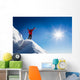 Mountaineer celebrates the conquest of the summit. Wall Decal