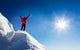 Mountaineer celebrates the conquest of the summit. Wall Decal