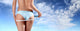 woman with tape meter on buttocks Wall Decal