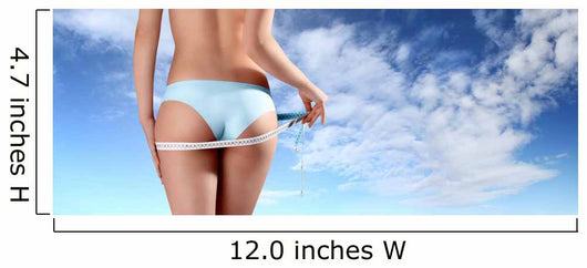 woman with tape meter on buttocks Wall Decal