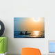 The silhouette of rowing boat Wall Decal