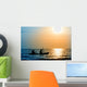The silhouette of rowing boat Wall Decal