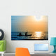 The silhouette of rowing boat Wall Decal