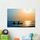 The silhouette of rowing boat Wall Decal