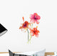 Red Hibiscus Flowers Watercolor Wall Decal
