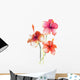 Red Hibiscus Flowers Watercolor Wall Decal