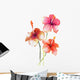 Red Hibiscus Flowers Watercolor Wall Decal