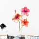 Red Hibiscus Flowers Watercolor Wall Decal