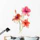 Red Hibiscus Flowers Watercolor Wall Decal