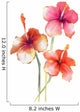 Red Hibiscus Flowers Watercolor Wall Decal