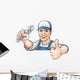 Cartoon thumbs up mechanic or plumber Wall Decal