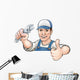 Cartoon thumbs up mechanic or plumber Wall Decal