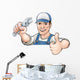 Cartoon thumbs up mechanic or plumber Wall Decal