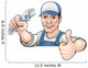 Cartoon thumbs up mechanic or plumber Wall Decal