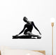 young woman ballerina ballet dancer stretching warming up  silho Wall Decal