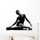 young woman ballerina ballet dancer stretching warming up  silho Wall Decal