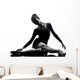 young woman ballerina ballet dancer stretching warming up  silho Wall Decal
