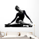 young woman ballerina ballet dancer stretching warming up  silho Wall Decal