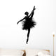 young woman ballerina ballet dancer dancing silhouette Wall Decal
