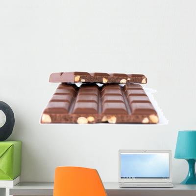 Chocolate with Nuts White Wall Decal shown on a wall