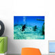 Underwater Photographer shooting a sunken Shipwreck Wall Decal