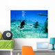 Underwater Photographer shooting a sunken Shipwreck Wall Decal